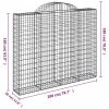 Íves horganyzott vas gabion kosár 200x30x160/180 cm