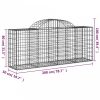 Íves horganyzott vas gabion kosár 200x50x80/100 cm