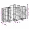 Íves horganyzott vas gabion kosár 200x50x100/120 cm