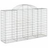 Íves horganyzott vas gabion kosár 200x50x120/140 cm