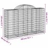 Íves horganyzott vas gabion kosár 200x50x120/140 cm