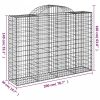 Íves horganyzott vas gabion kosár 200x50x140/160 cm