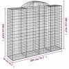 Íves horganyzott vas gabion kosár 200x50x160/180 cm