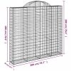 Íves horganyzott vas gabion kosár 200x50x180/200 cm