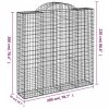 Íves horganyzott vas gabion kosár 200x50x200/220 cm