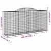 Íves horganyzott vas gabion kosár 300 x 50 x 140/160 cm