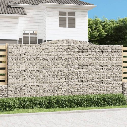 Íves horganyzott vas gabion kosár 400x30x200/220 cm