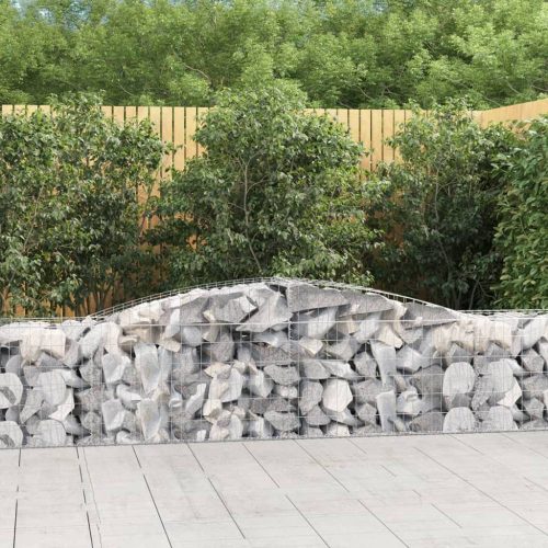 Íves horganyzott vas gabion kosár 400x50x60/80 cm