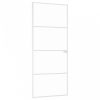 Fehér edzett üveg és alumínium vékony beltéri ajtó 83x201,5 cm