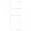 Fehér edzett üveg és alumínium vékony beltéri ajtó 83x201,5 cm