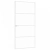 Fehér edzett üveg és alumínium vékony beltéri ajtó 93x201,5 cm