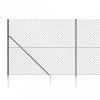 Antracitszürke drótkerítés cövekekkel 1,6 x 25 m