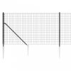 Antracitszürke dróthálós kerítés cövekekkel 1x10 m