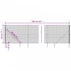 Antracitszürke dróthálós kerítés cövekekkel 1,8 x 10 m