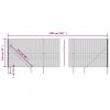 Antracitszürke dróthálós kerítés cövekekkel 1,4x25 m