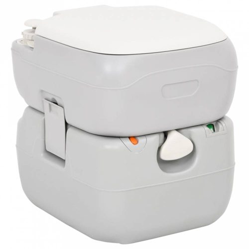 Szürke-fehér HDPE hordozható kemping WC 22+12 L