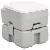 Szürke-fehér HDPE hordozható kemping WC 15+10 L