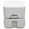 Szürke-fehér HDPE hordozható kemping WC 15+10 L