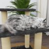 Sötétszürke macskabútor szizál kaparófákkal 50,5 cm