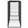 6-paneles fekete porszórt acél kutyakernel 50 x 100 cm
