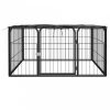 4 paneles fekete porszórt acél kutya járóka 100 x 50 cm