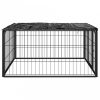 4 paneles fekete porszórt acél kutya járóka 100 x 50 cm