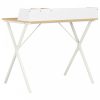 Fehér és természetes színű íróasztal 80 x 50 x 84 cm