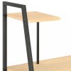 Fekete és tölgyszínű íróasztal polcrendszerrel 102x50x117 cm