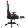 Piros pvc forgó gamer szék lábtartóval
