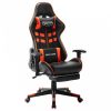 Fekete és narancssárga műbőr gamer szék lábtámasszal