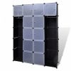 240499modular cabinet with 14 compartments black and white 37 x 146 x 180,5 cm