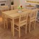 Fa étkező asztal 4 székkel / étkező garnitúra természetes