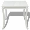 Fényes 80x80x76 cm-es fehér étkező asztal