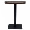 Kerek, sötét hamuszínű MDF/acél bisztró asztal 60 x 75 cm