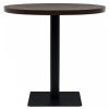 Kerek, sötét hamuszínű MDF/acél bisztró asztal 80 x 75 cm
