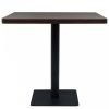 Sötét hamuszínű MDF/acél bisztró asztal 80 x 80 x 75 cm