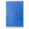 Szürke és kék fém irodai szekrény 90 x 40 x 140 cm