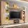 Sonoma tölgy fali tv-szekrény led-fényekkel 