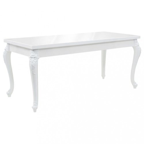 Magasfényű fehér étkezőasztal 179 x 89 x 81 cm