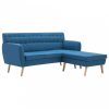 L-alakú kék szövet kanapé 171,5 x 138 x 81,5 cm