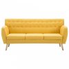 3 személyes sárga szövet kanapé 172 x 70 x 82 cm