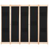 Fekete 5-paneles szövetparaván 200 x 170 x 4 cm