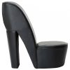 Fekete magas sarkú cipő formájú műbőr szék