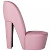 Rózsaszín magas sarkú cipő formájú műbőr szék