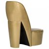 Aranyszínű magas sarkú cipő formájú műbőr szék