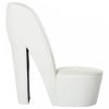 Fehér magas sarkú cipő formájú műbőr szék