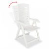 6 db fehér dönthető műanyag kerti szék
