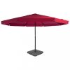 Piros kültéri napernyő hordozható talppal