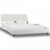 Fehér műbőr ágy matraccal 120 x 200 cm