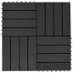22 db (2 m2) fekete wpc teraszburkoló lap 30 x 30 cm 